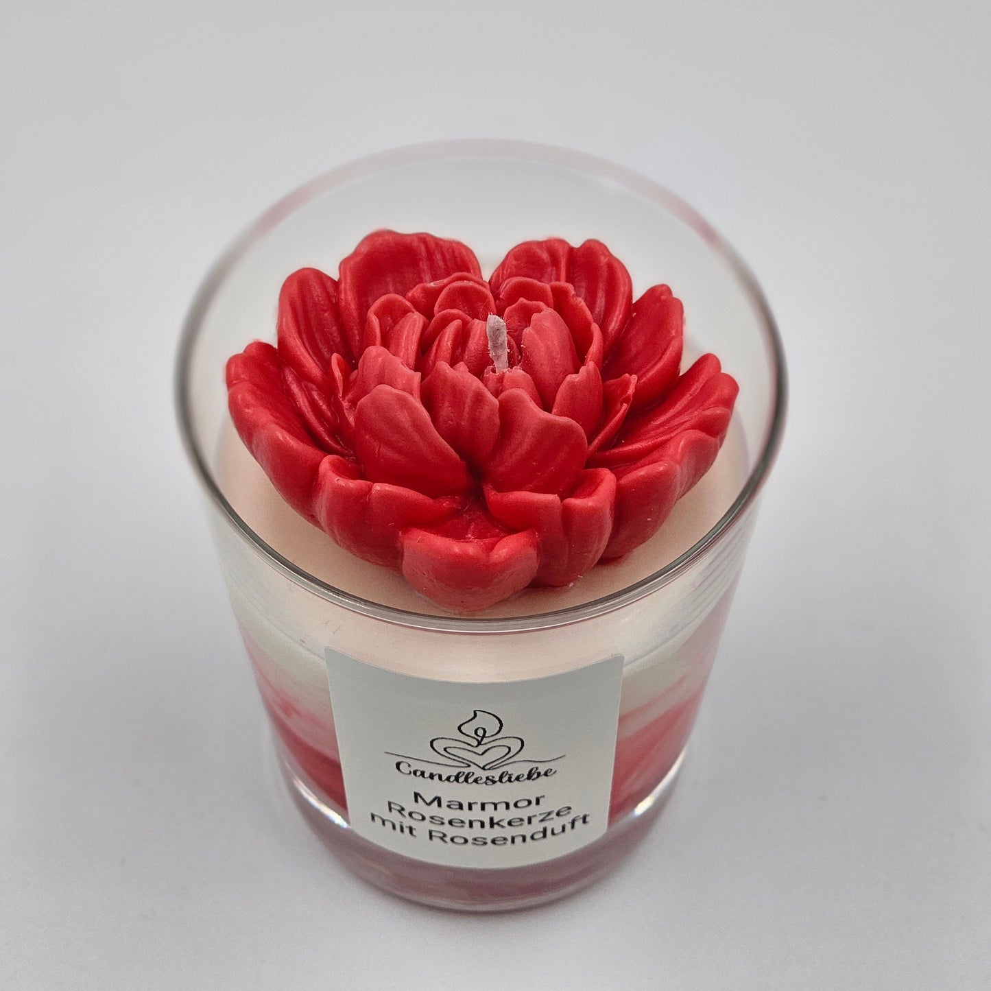 Marmor Rosenkerze mit Rosenduft