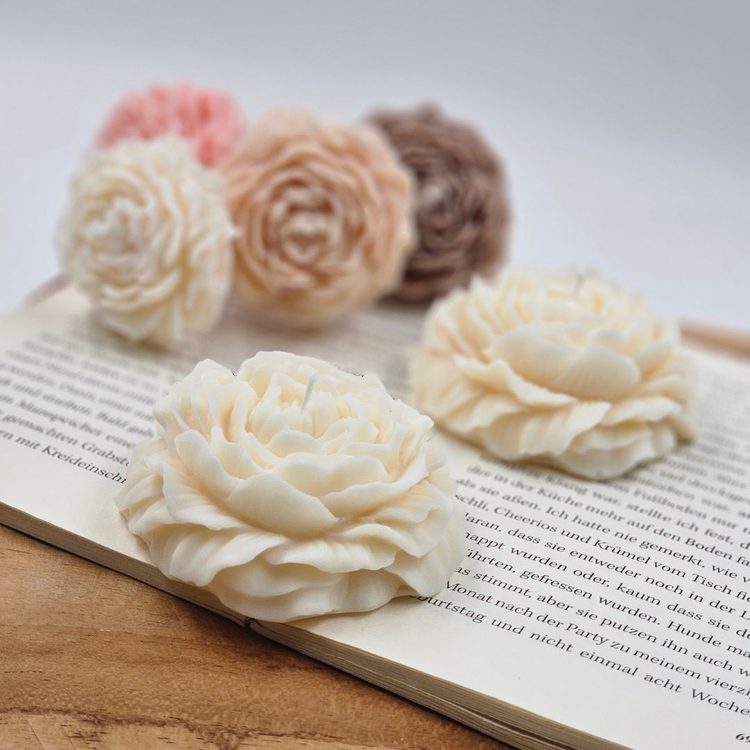 Peony Rose Kerze aus Rapswachs