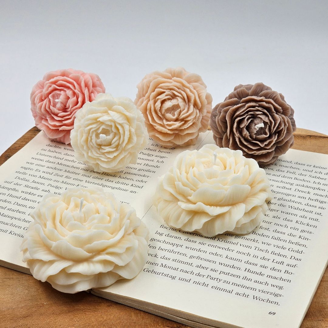 Peony Rose Kerze aus Rapswachs