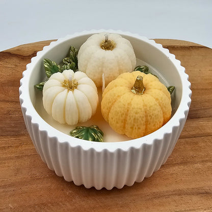 Kürbis-Kerze im Keraflott-Schälchen